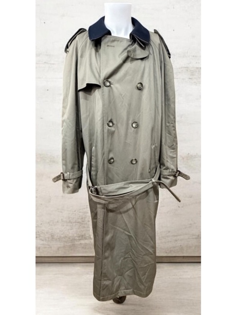 Lauren Ralph Lauren 46 Long Belted Trench Coat Wool Blend Zip Liner Sz 46L